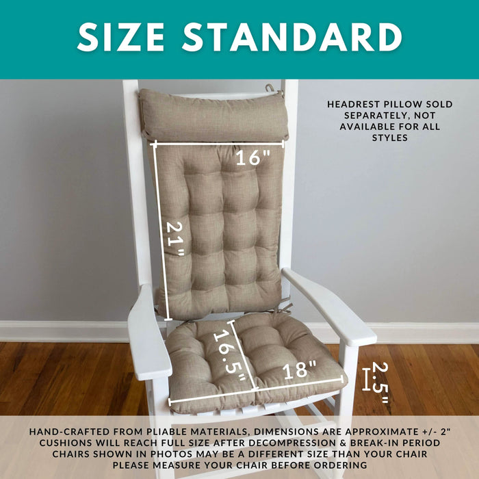 Rian Nautical Rocking Chair Cushions - Latex Foam Fill