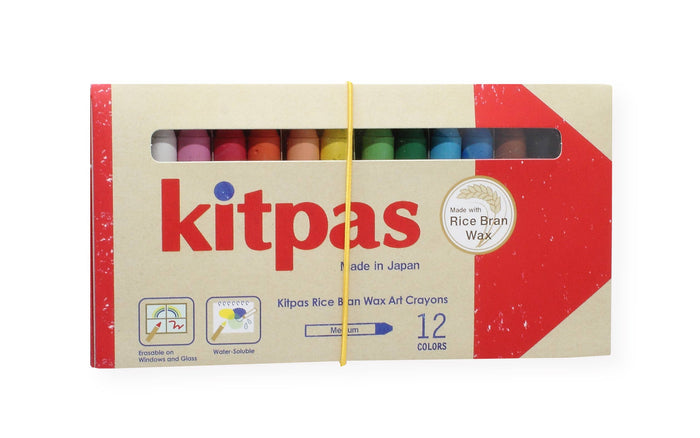 Rice Bran Wax Art Crayons - 12 Colors - Kitpas