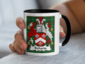Richards Welsh family crest mug on Welsh National Tartan with black handle