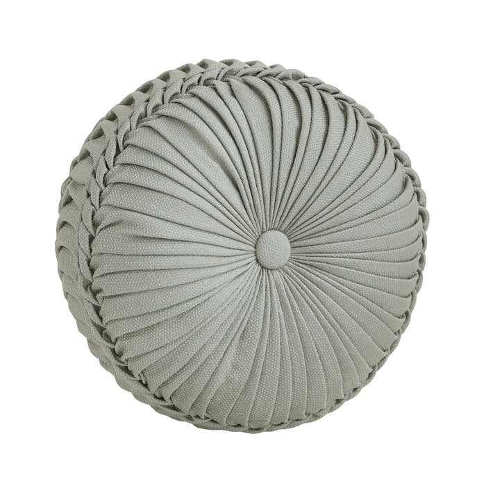 Rita Sage Tufted Round Decorative Throw Pillow 15" x 15" Throw Pillows By J. Queen New York