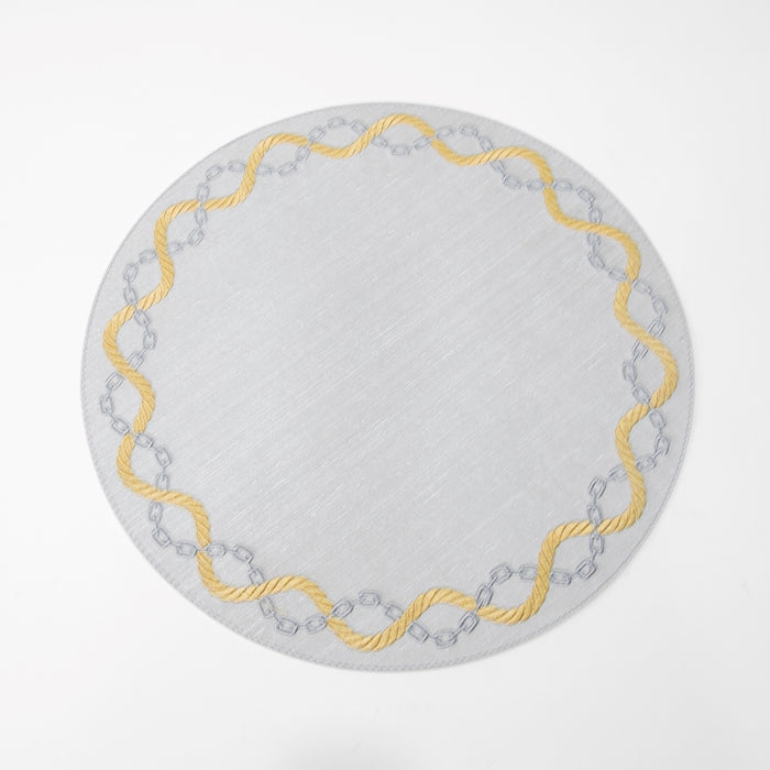 RND PLACEMAT W/EMB SILK SILVER (202055089)