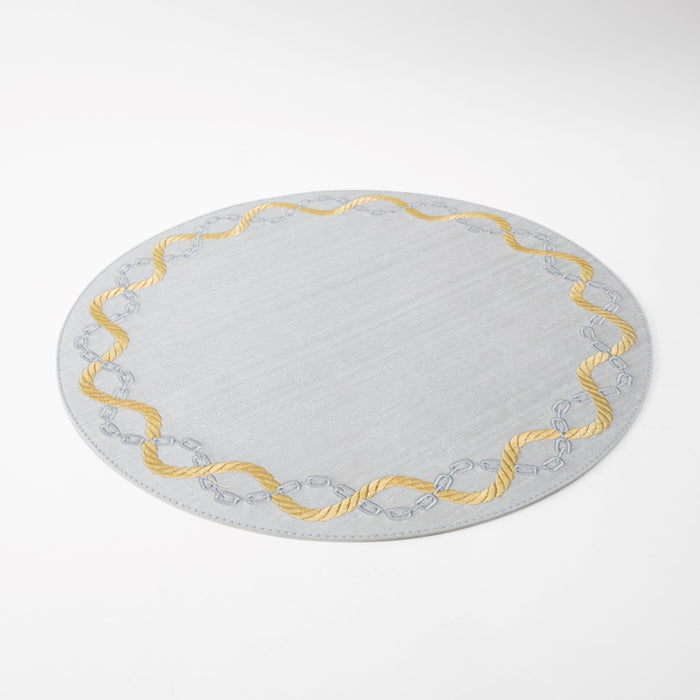 RND PLACEMAT W/EMB SILK SILVER (202055089)