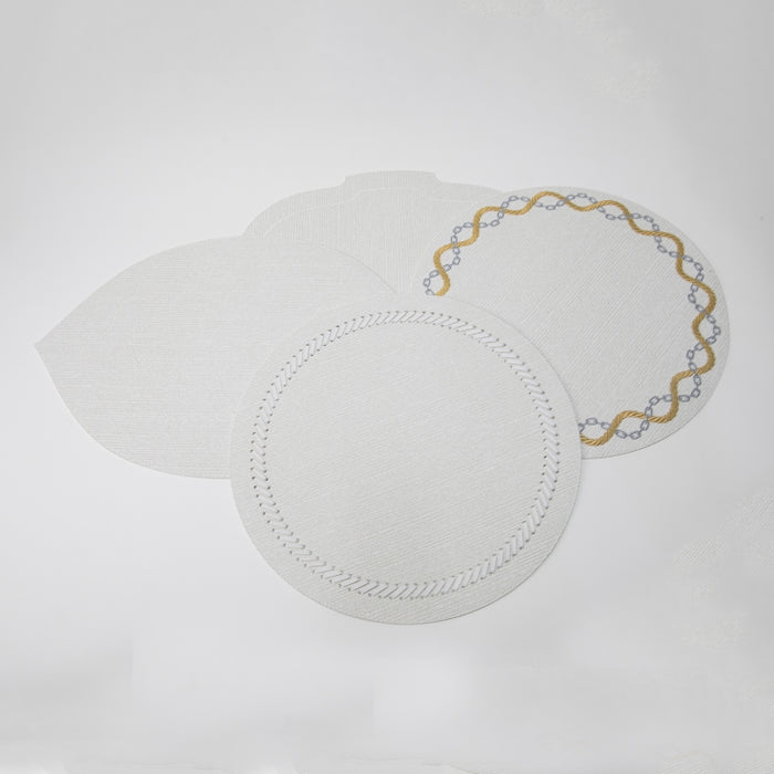 ROUND PLACEMAT W/EMBR BRAID WHITE (202055054)