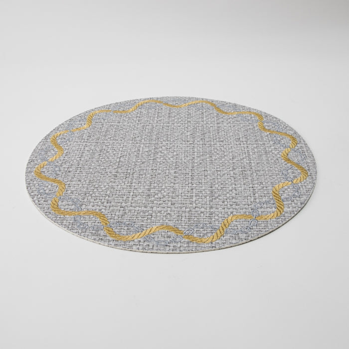 ROUND PLACEMAT WITH EMBROIDERY RAFYA GREY (202055069)