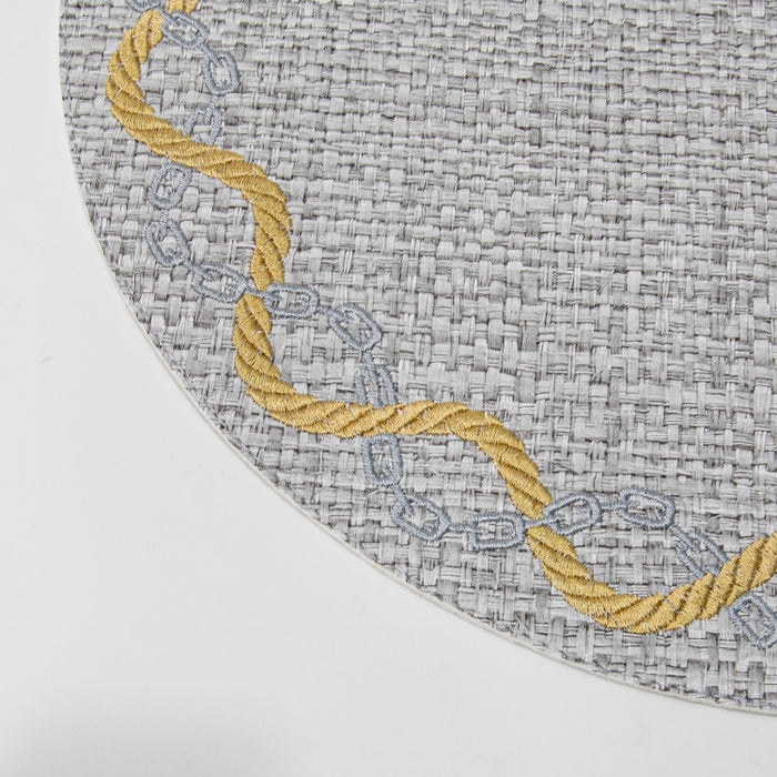 ROUND PLACEMAT WITH EMBROIDERY RAFYA GREY (202055069)