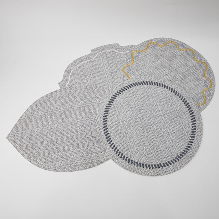 ROUND PLACEMAT WITH EMBROIDERY RAFYA GREY (202055069)