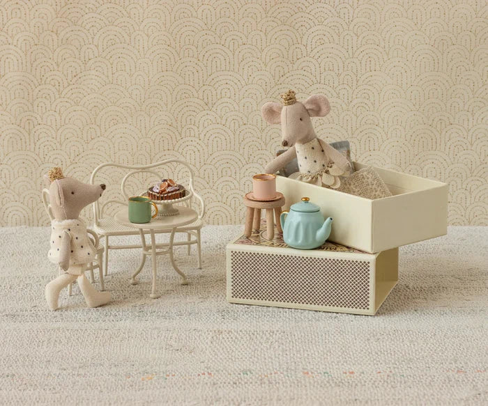 Maileg Royal twin mice, Little sister and brother in matchbox