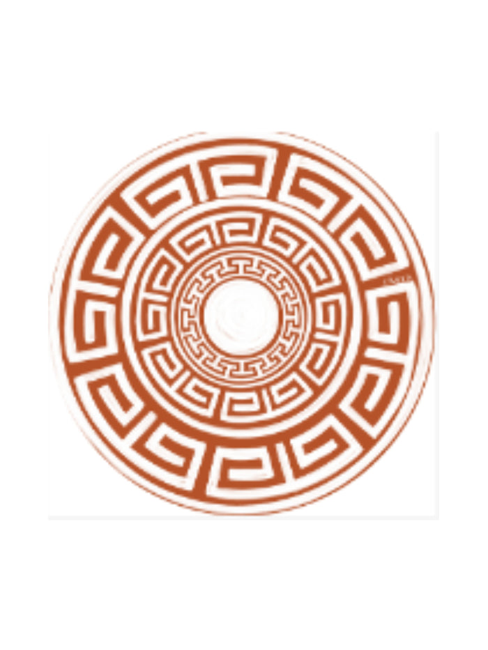 Rust and White Greek Key Dinner Paper Plates - 8 pack