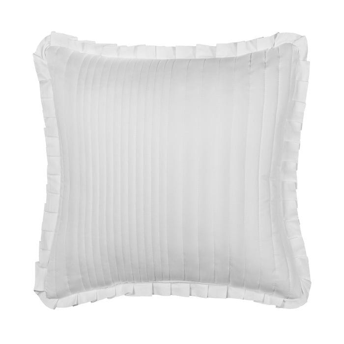 Savannah White Qulited Square Decorative Throw Pillow 20" x 20" Throw Pillows By J. Queen New York