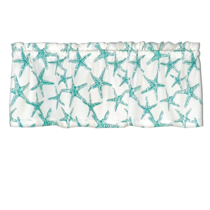 Sea Shore Starfish Aqua Cafe Valance | Barnett Home Decor