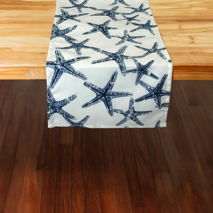 Sea Shore Starfish Navy Blue 72" Table Runner - Rectangle - Hemmed