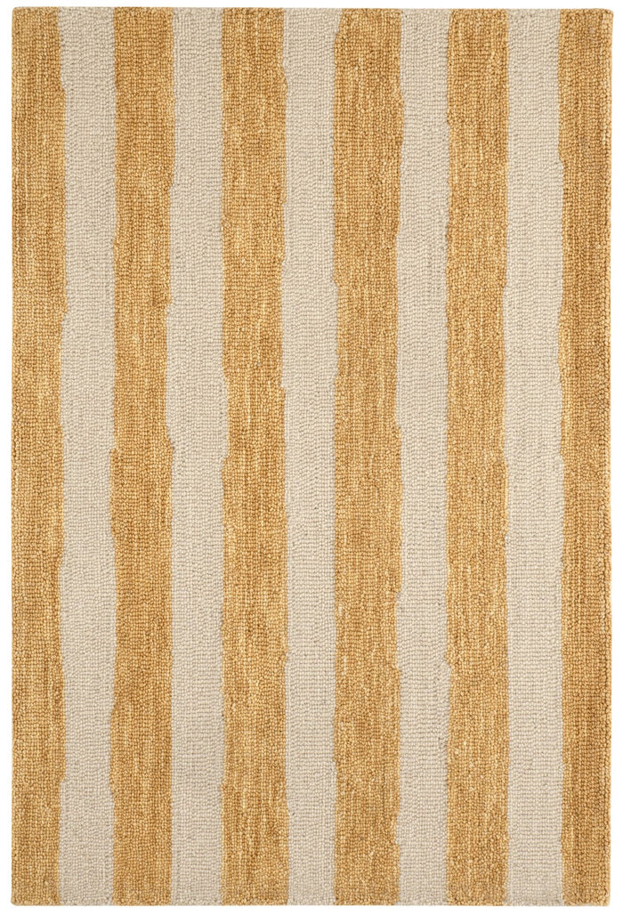 Silas Stripe Gold Hand Micro Hooked Wool Rug Rug By Annie Selke