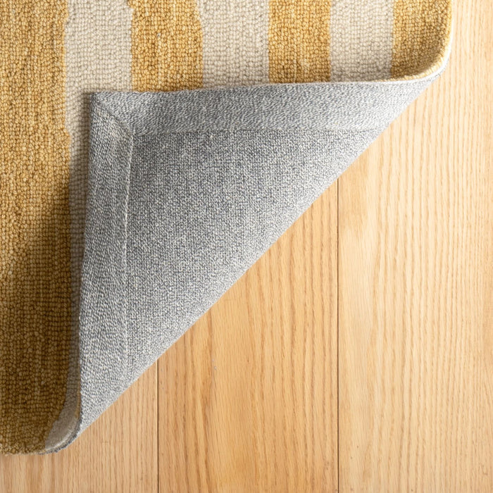 Silas Stripe Gold Hand Micro Hooked Wool Rug Rug By Annie Selke