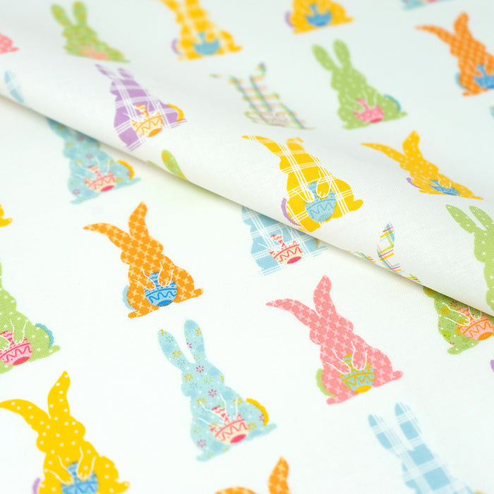 SINGER®  Fabric,  100% Cotton, 44 Inch Wide, Colorful Bunny, Cut by the Yard