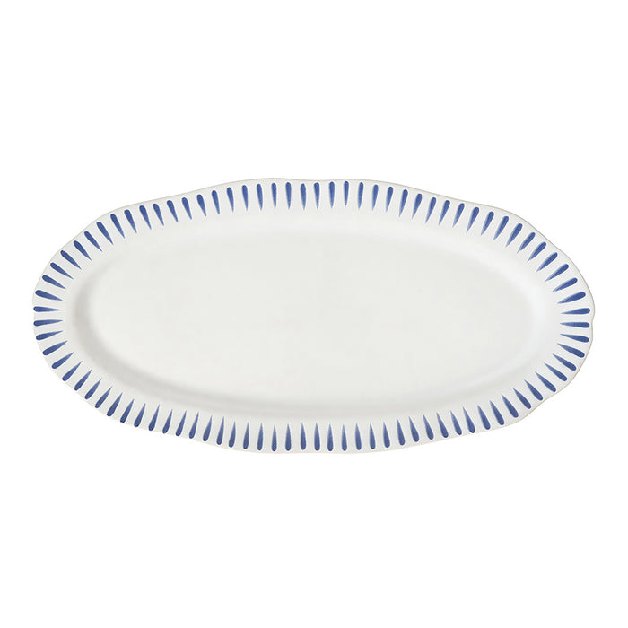 Juliska Sitio Stripe 15" Hostess Tray - Delft Blue, La Petite Maison