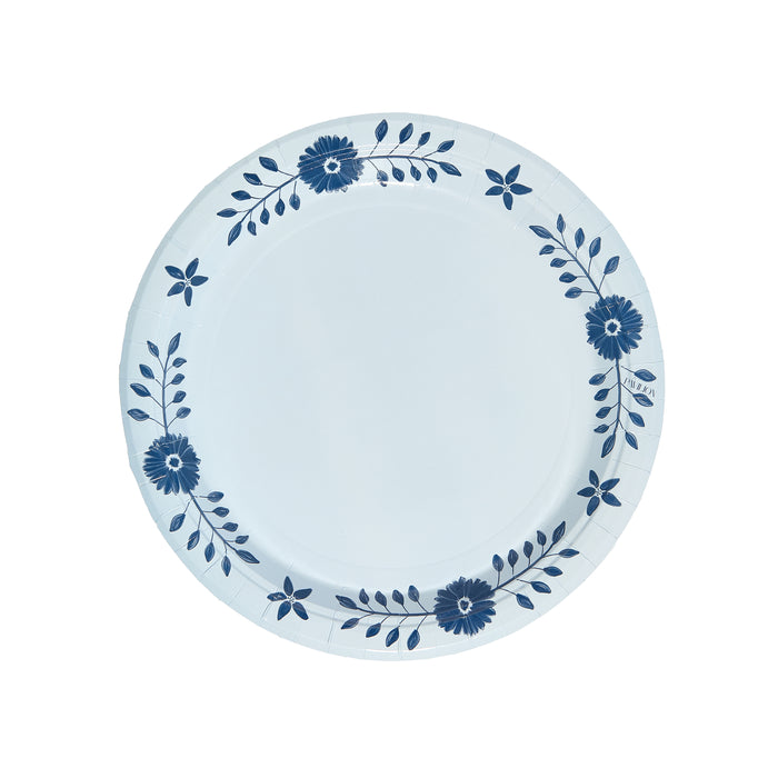 Sky and Navy Daisy Josephine Dinner Plates - 8 pack