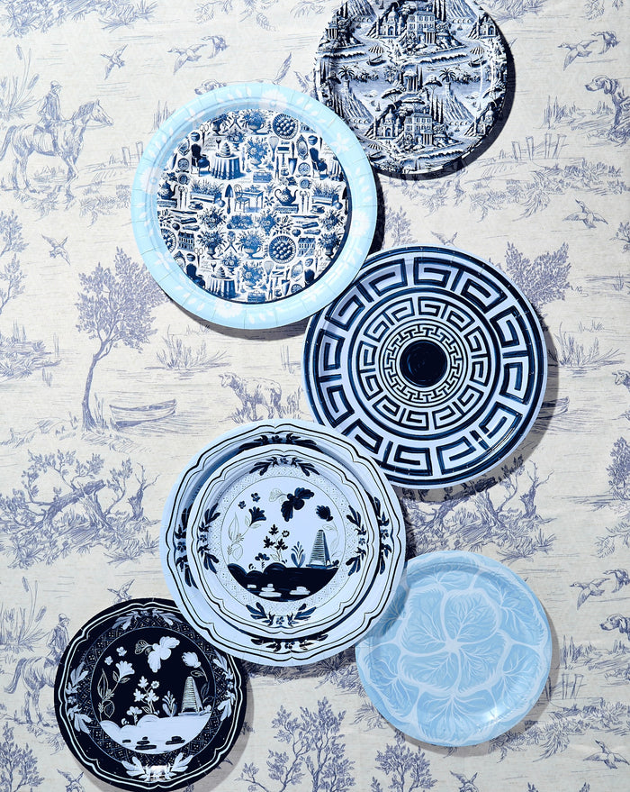 Sky & Navy Beachside Pavilion Dessert Paper Plates - 8 pack