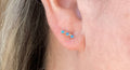 Small Blue Opal Trio Stud