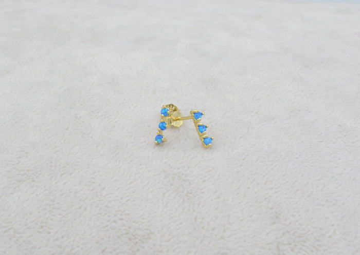 Small Blue Opal Trio Stud