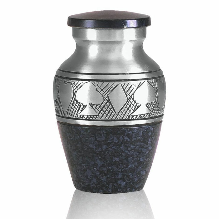 Small/Keepsake 4 Cubic Inches Black Poker Suits Brass Cremation Urn for Ashes