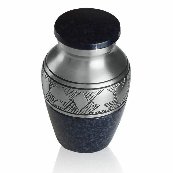Small/Keepsake 4 Cubic Inches Black Poker Suits Brass Cremation Urn for Ashes
