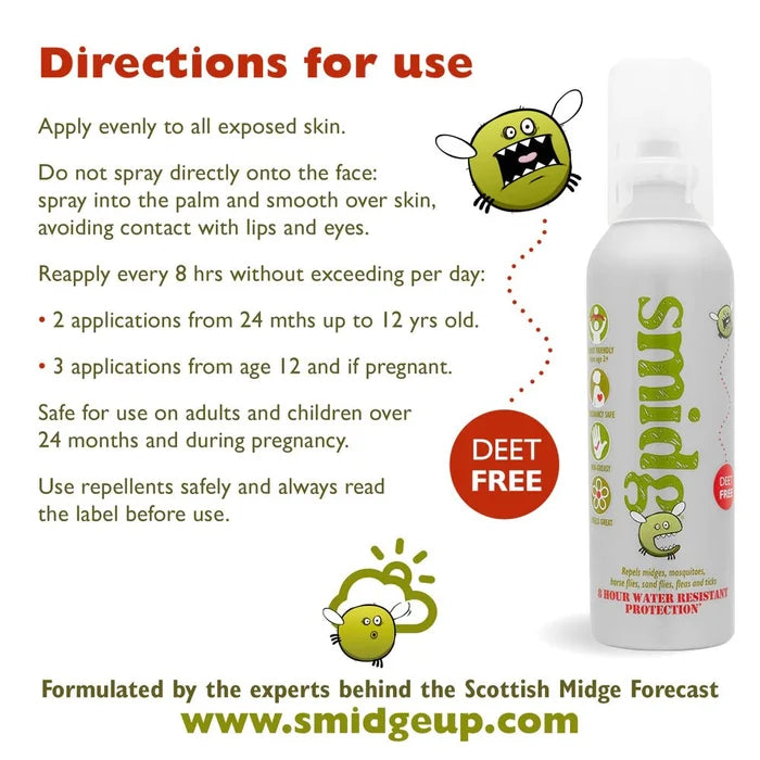 Smidge Mosquito/ Midge / Tick Repellent Spray 75 ml - Hill and Dale Outdoors