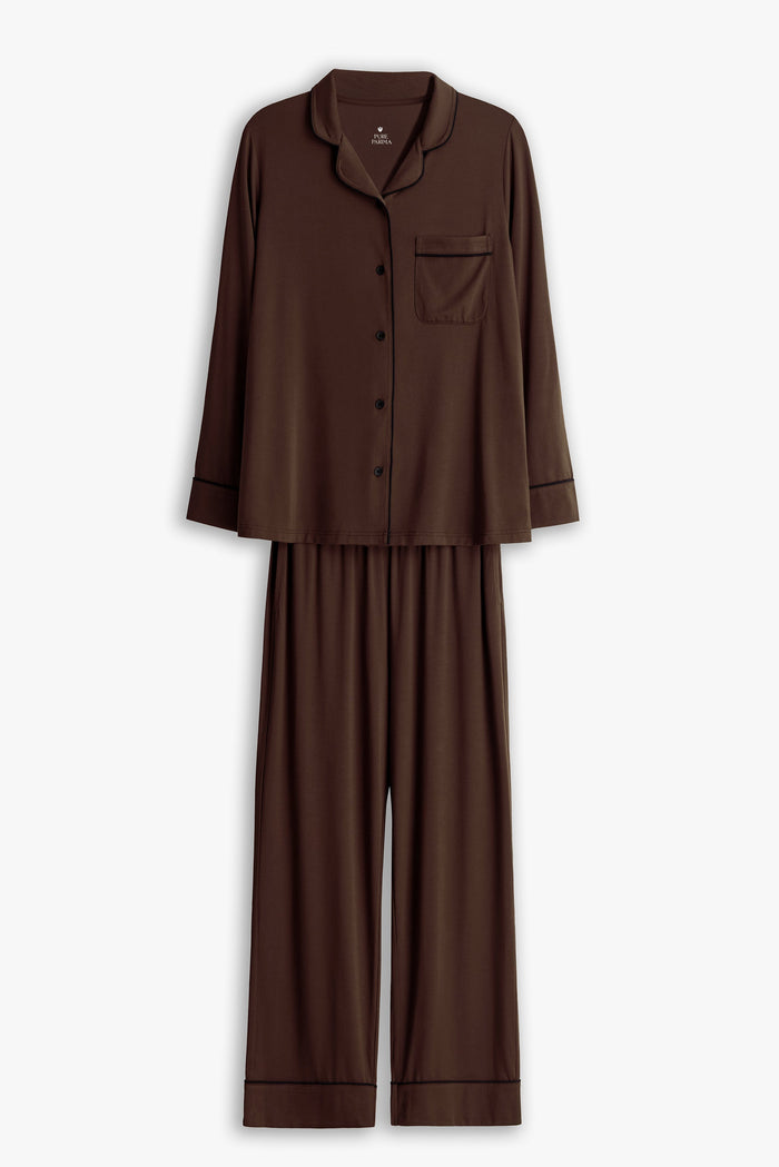 Soft-Knit Long Sleeve Pajama Set Pajama By Pure Parima