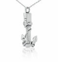 Stainless Steel Heaven's Anchor Pendant Funeral Cremation Urn w/Necklace