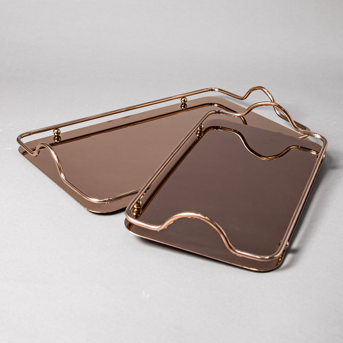 STEEL TRAY 42CMX27CM ROSE GOLD LARGE (202016356)