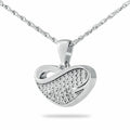Sterling Silver Gleaming Crystal Heart Pendant/Necklace Cremation Urn for Ashes