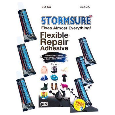 Stormsure Flexible Repair Adhesive 3 x 5g Tube - Black - Hill and Dale Outdoors