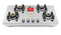 Sujata Robusto 4 burner auto ignition stainless steel gas stove with SABAF Italian gas valves and 9 year warranty