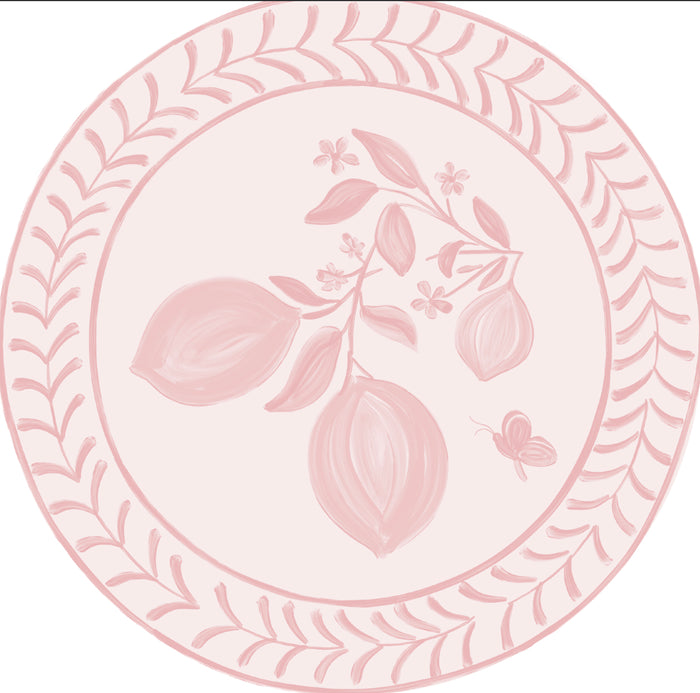 Sweet Pink Josephine Margarita Dessert Paper Plate - 8 pack