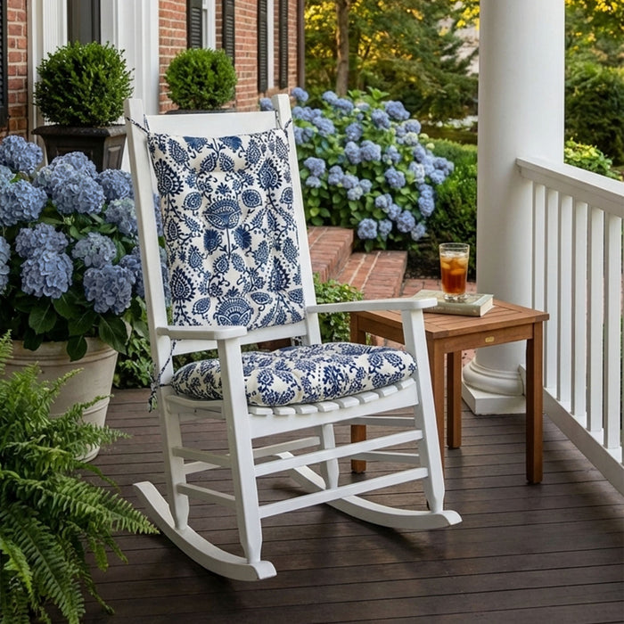 Sylvan Navy Blue Arts & Crafts Porch Rocker Cushions - Fade Resistant