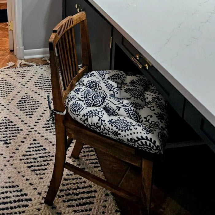 sylvan navy dining chair pad of wood chair.