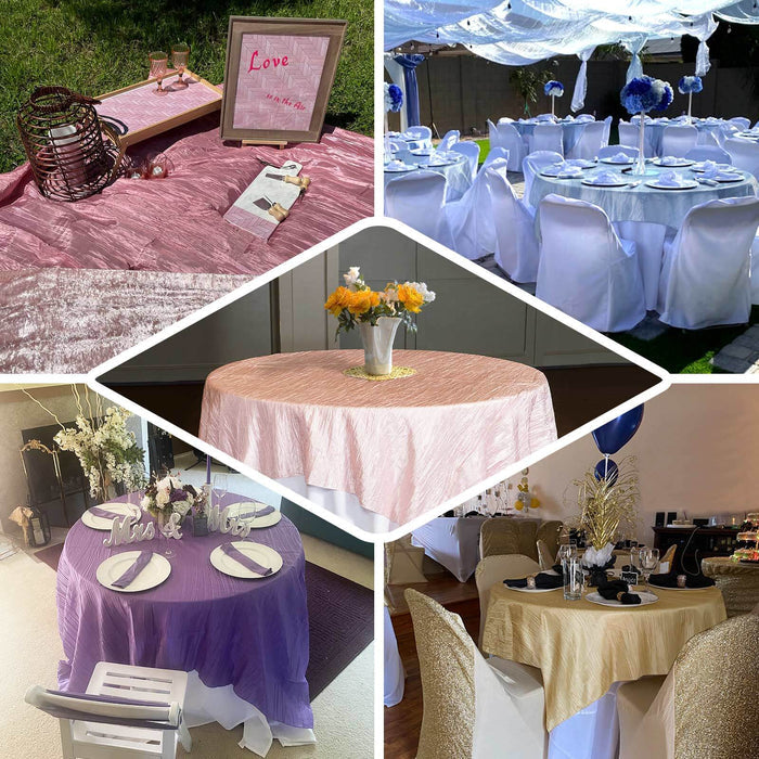 Elegant tablecloths in various colors for special events and gatherings.
