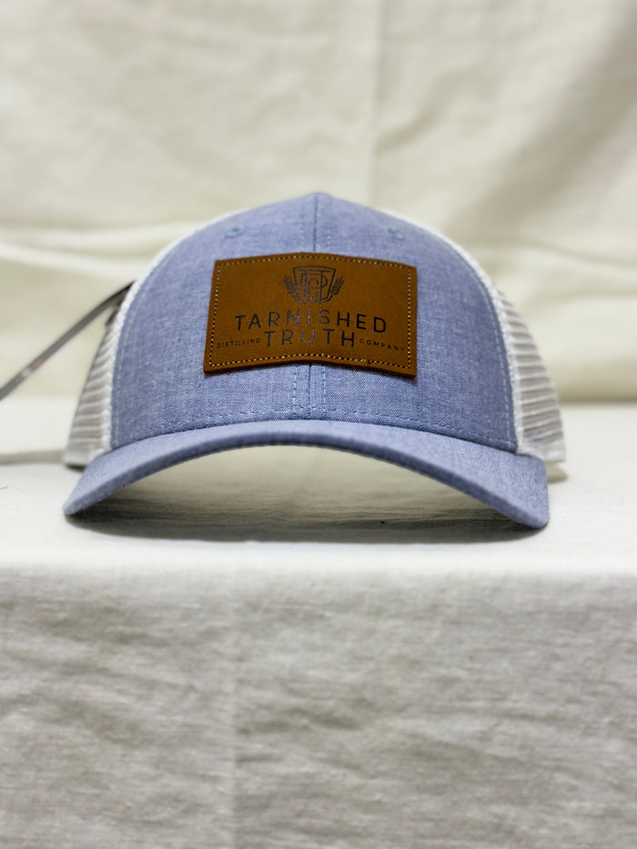 Tarnished Truth Hat - Light Denim, Leather Patch