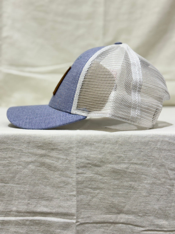 Tarnished Truth Hat - Light Denim, Leather Patch