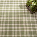 Tattersall Sage Handwoven Cotton Rug Rug By Annie Selke