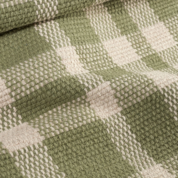Tattersall Sage Handwoven Cotton Rug Rug By Annie Selke