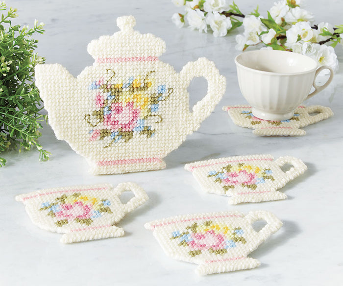 Teacup Coaster Set Plastic Canvas Kit