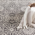 Temple Charcoal Hand Micro Hooked Wool Rug Rug By Annie Selke