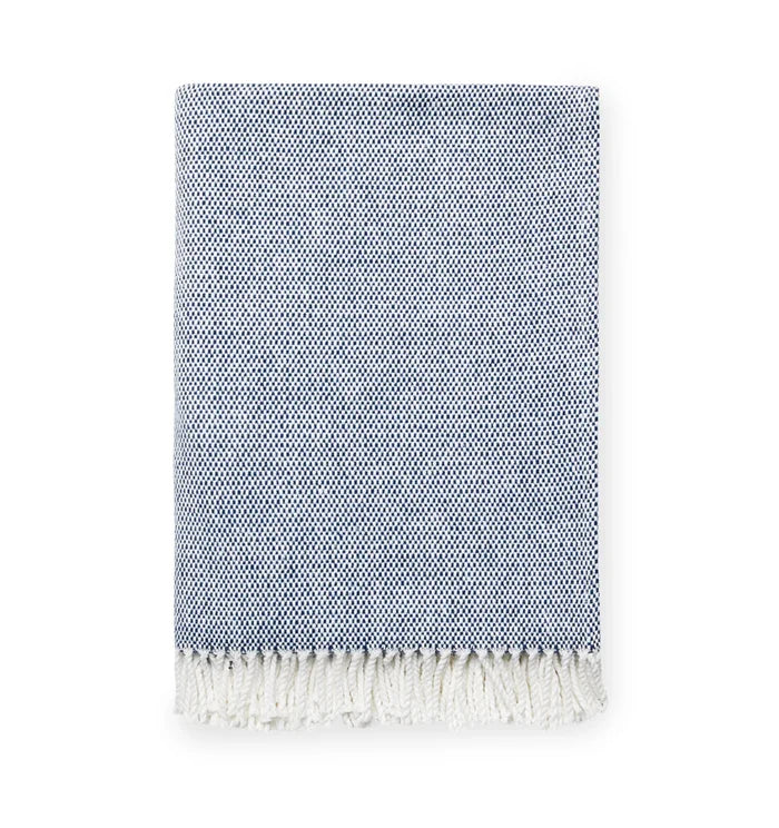 Sferra Terzo Throw - White/Navy