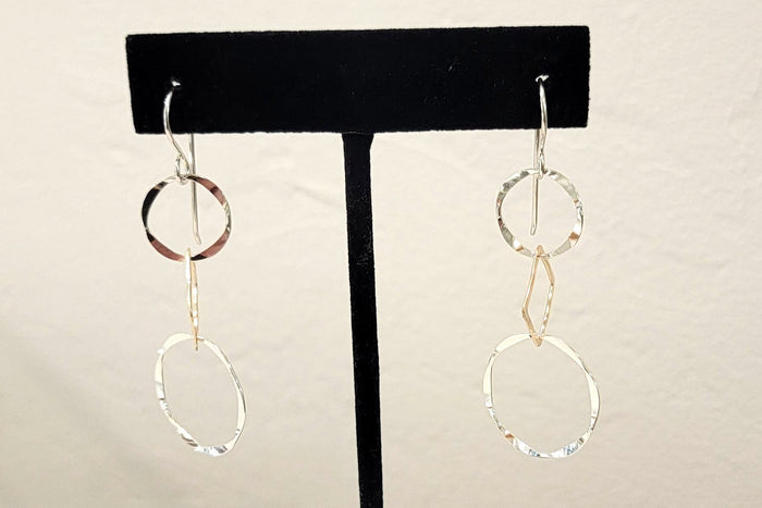 Three Piece Mixed Metal Earrings