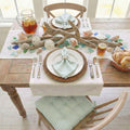 Ticking Stripe Aqua Cloth Napkins - Set of 8