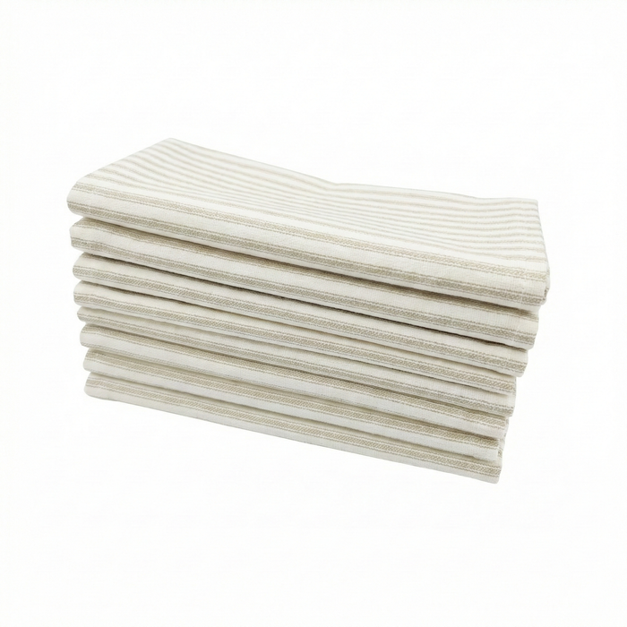 Ticking Stripe Natural Cloth Napkins Set of 8