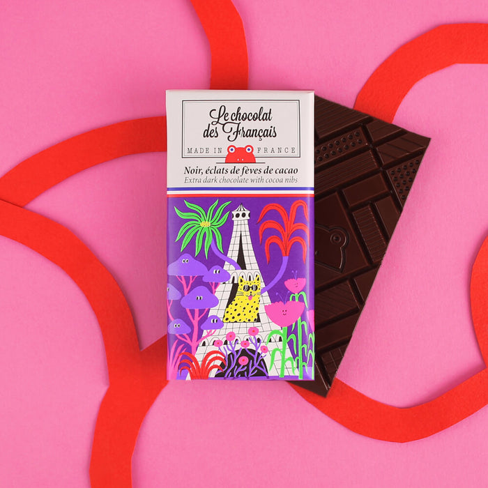 Le Chocolat des Français Eiffel Dark Chocolate Nibs Bar
