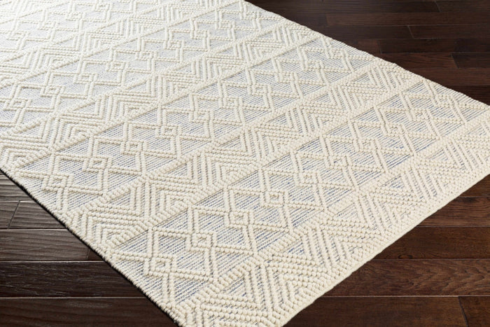 Traditional Beige Flatwoven Dhurrie Rug Woolen Chunky and Soft Trellis Wool Area Rug - The Rug Decor