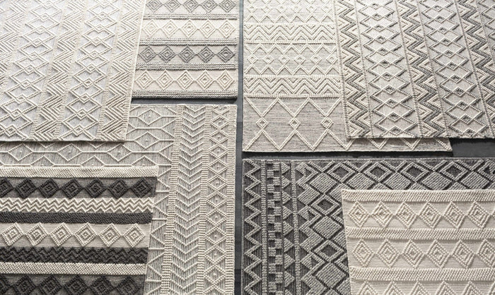 Traditional Beige Flatwoven Dhurrie Rug Woolen Chunky and Soft Trellis Wool Area Rug - The Rug Decor