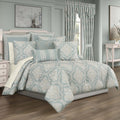 Tranquility Aqua 3 Piece Comforter Set Comforter Sets By J. Queen New York